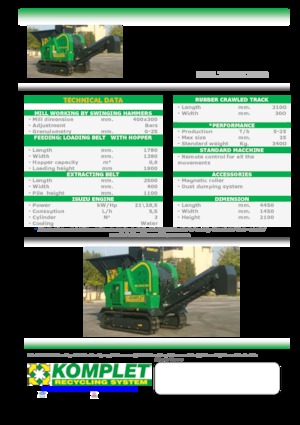 Puinrecyclinginstallaties Komplet MILL TRACK 5000