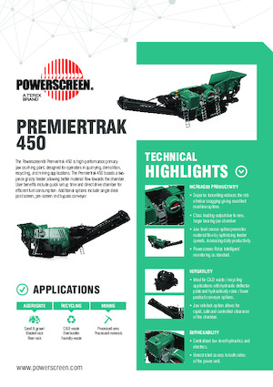 Puinrecyclinginstallaties Powerscreen Premiertrak 450