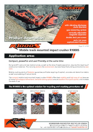 Puinrecyclinginstallaties Rockster R1000S 