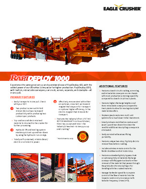 Puinrecyclinginstallaties Eagle Crusher RapiDeploy 1000