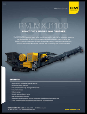 Puinrecyclinginstallaties Rubble Master RM MXJ1100