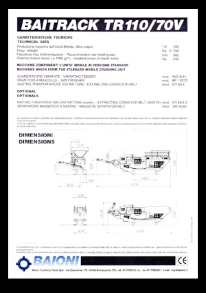 Puinrecyclinginstallaties Baioni TR110/70V