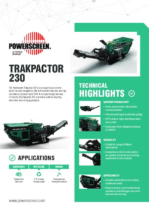 Puinrecyclinginstallaties Powerscreen Trakpactor 230