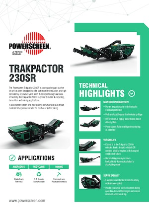Puinrecyclinginstallaties Powerscreen Trakpactor 230SR