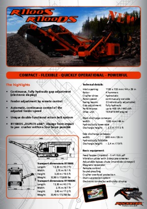 Puinrecyclinginstallaties Rockster R1100S 