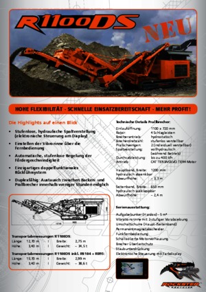 Puinrecyclinginstallaties Rockster R1100DS 