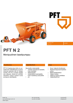 Schroeftransporteurpompen PFT N 2 V