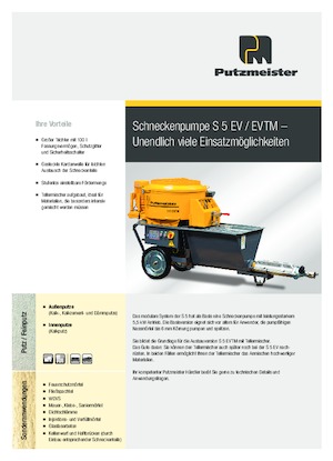 Schroeftransporteurpompen Putzmeister S 5 EVTM