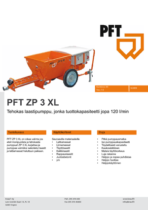 Schroeftransporteurpompen PFT ZP 3 XL V