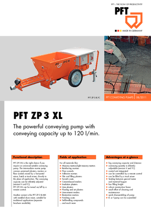 Schroeftransporteurpompen PFT ZP 3 XL V