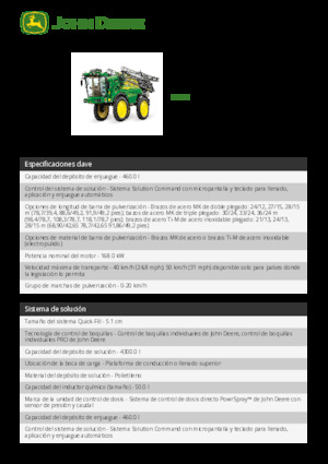 Zelfrijdende veldspuiten John Deere 340M
