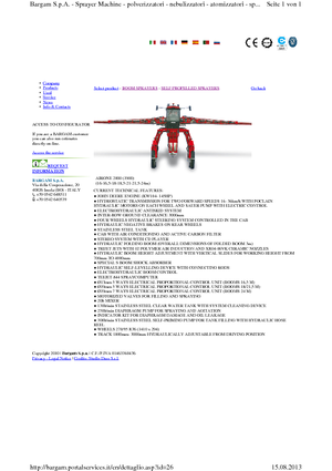 Zelfrijdende veldspuiten Bargam Airone 2000