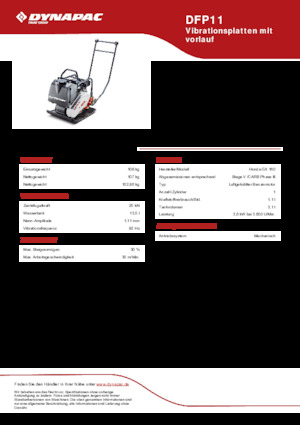 Eenrichtings Trilplaten Dynapac DFP11