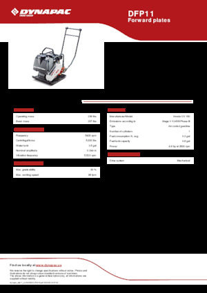 Eenrichtings Trilplaten Dynapac DFP11