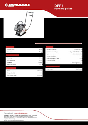 Eenrichtings Trilplaten Dynapac DFP7