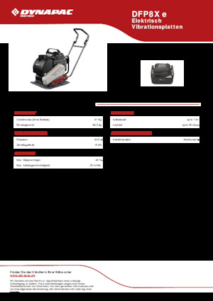 Eenrichtings Trilplaten Dynapac DFP8X e