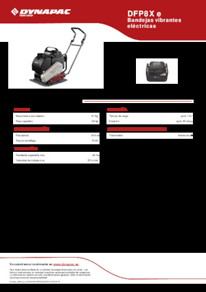 Eenrichtings Trilplaten Dynapac DFP8X e