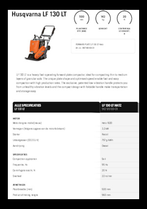 Eenrichtings Trilplaten Husqvarna LF 130 LT