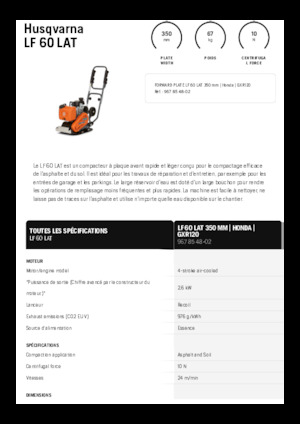 Eenrichtings Trilplaten Husqvarna LF 60 LAT