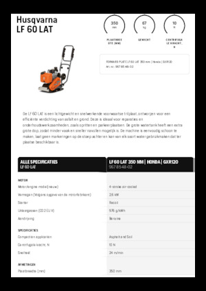 Eenrichtings Trilplaten Husqvarna LF 60 LAT