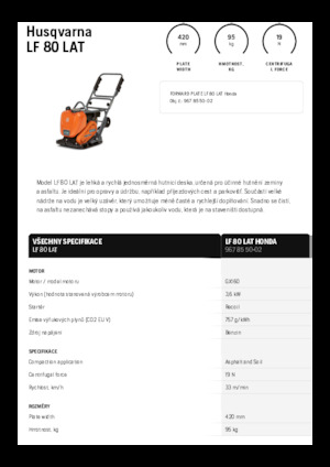 Eenrichtings Trilplaten Husqvarna LF 80 LAT