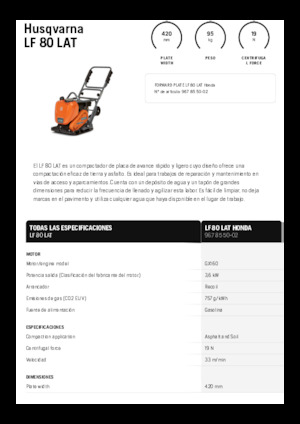 Eenrichtings Trilplaten Husqvarna LF 80 LAT