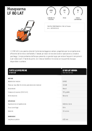 Eenrichtings Trilplaten Husqvarna LF 80 LAT