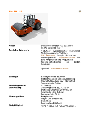 Enkele-trommelwals Atlas AW 1110