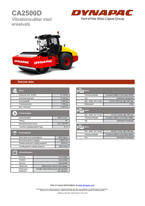 Enkele-trommelwals Dynapac CA 2500 D