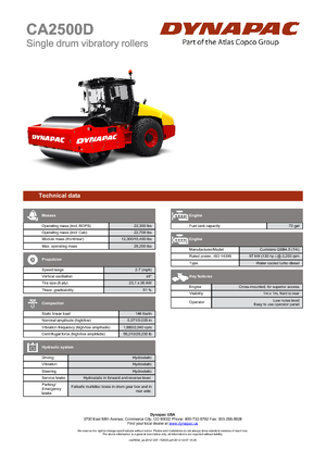 Enkele-trommelwals Dynapac CA 2500 D
