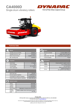 Enkele-trommelwals Dynapac CA 4000 D