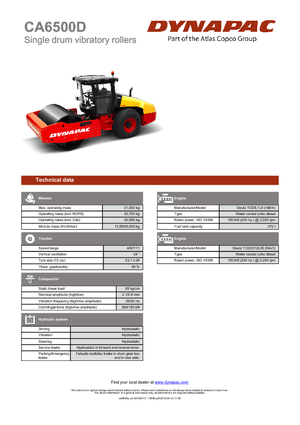 Enkele-trommelwals Dynapac CA 6500 D