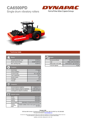 Enkele-trommelwals Dynapac CA 6500 PD