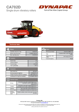 Enkele-trommelwals Dynapac CA 702 D