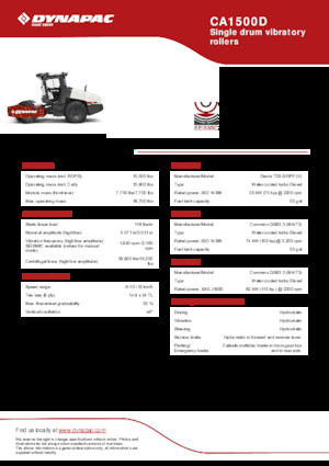Enkele-trommelwals Dynapac CA1500D