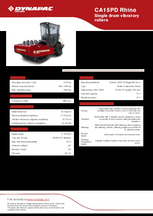 Enkele-trommelwals Dynapac CA15PD Rhino