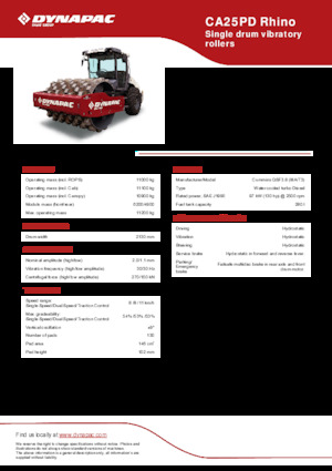 Enkele-trommelwals Dynapac CA25PD Rhino