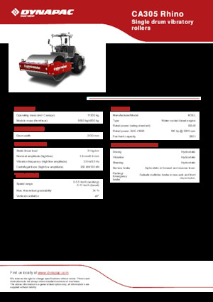 Enkele-trommelwals Dynapac CA305 Rhino 