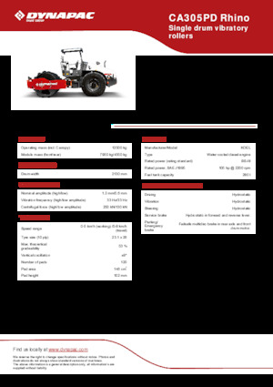 Enkele-trommelwals Dynapac CA305PD Rhino