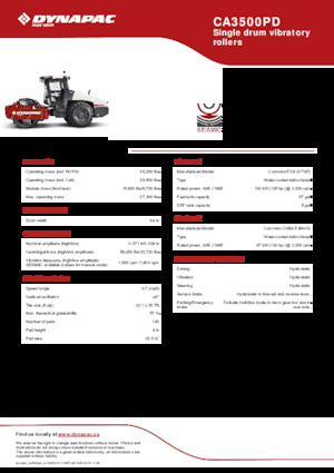 Enkele-trommelwals Dynapac CA3500PD