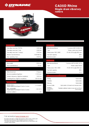 Enkele-trommelwals Dynapac CA35D Rhino