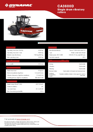 Enkele-trommelwals Dynapac CA3600D