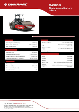 Enkele-trommelwals Dynapac CA385D