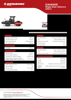 Enkele-trommelwals Dynapac CA4600D