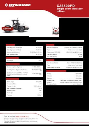 Enkele-trommelwals Dynapac CA6500PD
