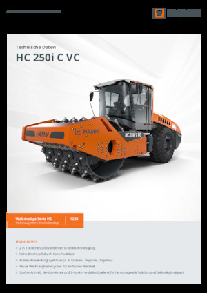 Enkele-trommelwals Hamm HC 250i C VC