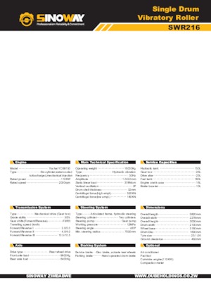 Enkele-trommelwals Sinoway SWR216