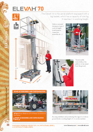 Enkele mast verticale hoogwerkers Faraone Elevah 70