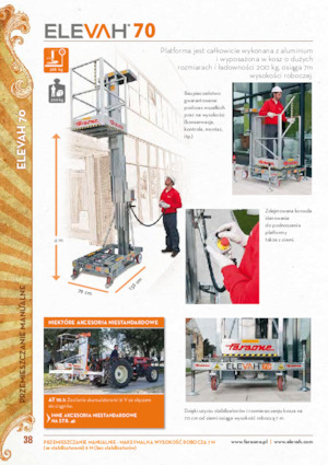 Enkele mast verticale hoogwerkers Faraone Elevah 70