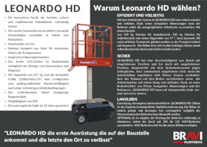 Enkele mast verticale hoogwerkers Bravi Leonardo HD